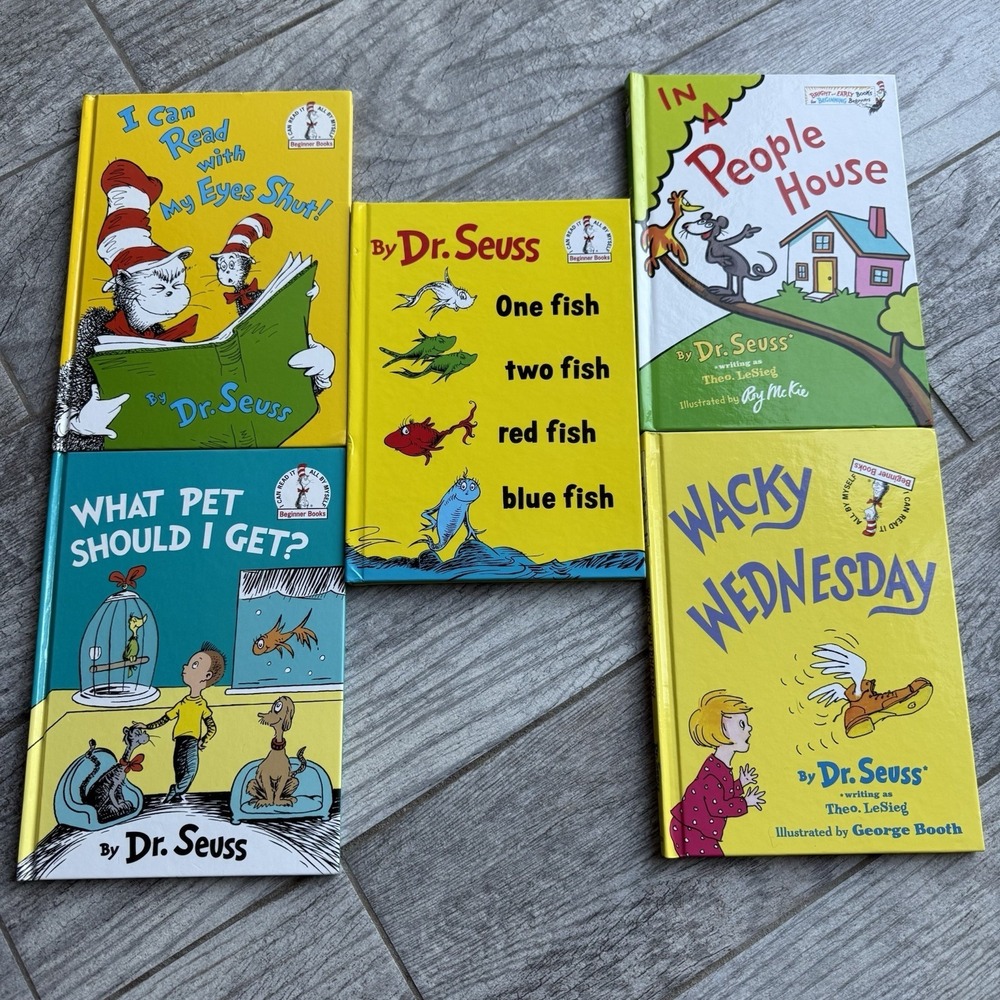 Lot 5 Dr. Seuss Books Beginner Books‎ Hardcover Children's Collection